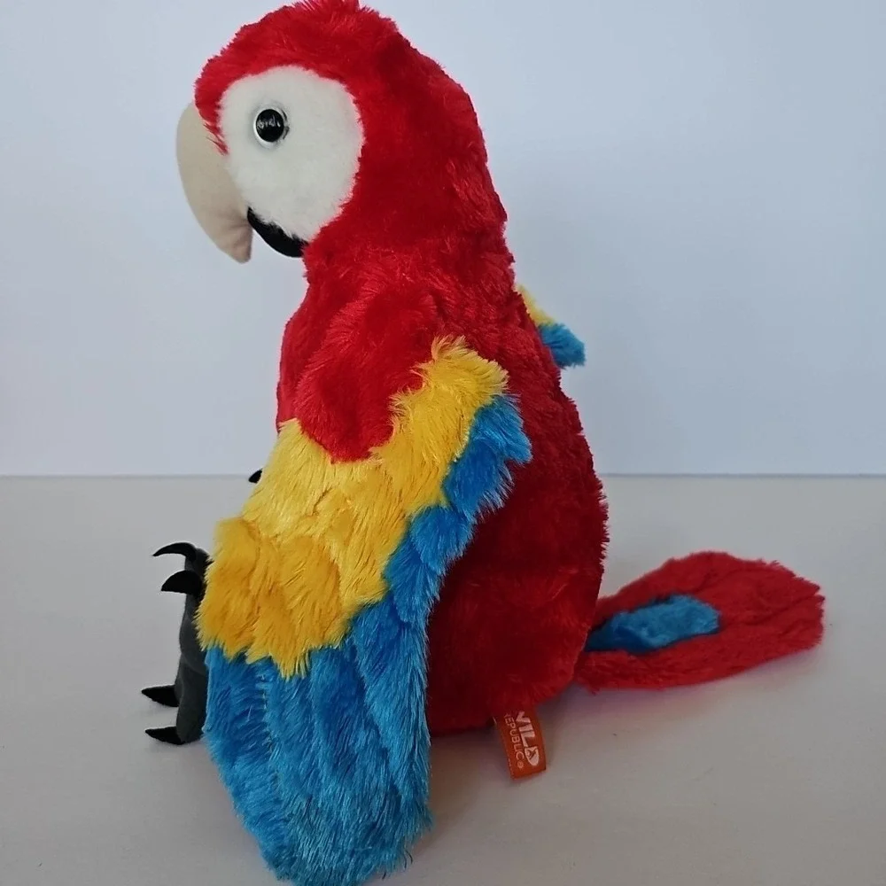 Wild Republic Scarlet Macaw Red Parrot Stuffed Animal Plush Toy Bird 11